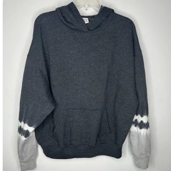 Victoria’s Secret PINK “Campus Charcoal Dip Dye” Tie-Dye Hooded Sweatshirt XXL - Picture 15 of 15